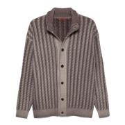 Brun Strik Cardigan Sweater