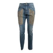 Slim Fit Alcantara Patch Jeans