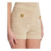 Monogrammed åbenstrikket mini-shorts