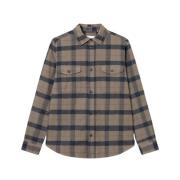 Flannel Check Skjorte Desert Taupe/Navy