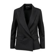 Grå Jersey Blazer med Topstitching