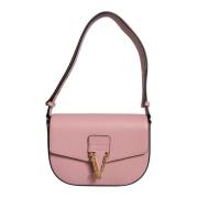 Læder Crossbody Skuldertaske Pink Sort