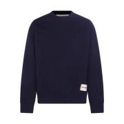 Navy Blue Sweater Rund Hals Logo