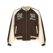 Brun/Hvid Varsity Bomber Jakke