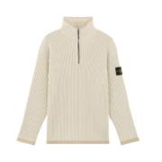 Zip-hals uld sweater