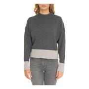 To-farvet uld turtleneck jumper