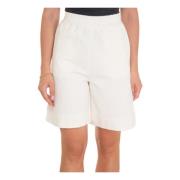 Elastisk talje Bermuda shorts med side stribe