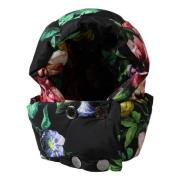 Sort blomsterprint wrap hoved hat