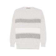 Meleret Strikket Stribet Sweater