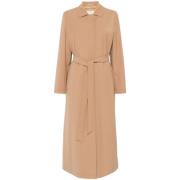 Beige Trench Coat med Bælte Detalje