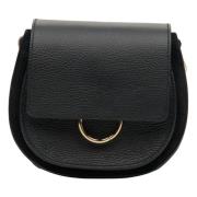 Sort læder crossbody taske