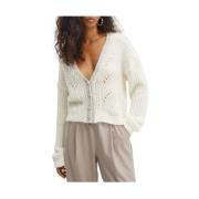 Hvid Trendy Cardigan Sweater