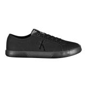 Sporty Sorte Sneakers med Kontrastdetaljer