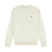 Beige Bomuldssweater med Broderet Monogram