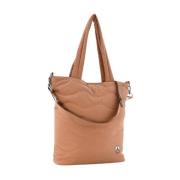 Tekstil tote taske - Brun patch