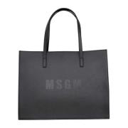 Sort Shopper Taske med Logo