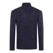 Højhalset kabelstrikket pullover sweater i uld og cashmere