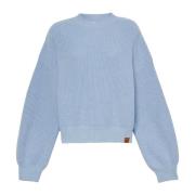 Blå Uldblandet Crewneck Sweater