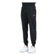 Sporty Sorte Sweatpants med Logo Broderi