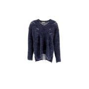 Alpaca og uld V-hals sweater