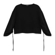 Sort sweater med drop skuldre