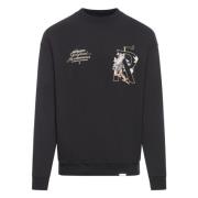 Sort sweater med logoprint