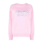 Rosa Crew Neck Sweater med Logo Print