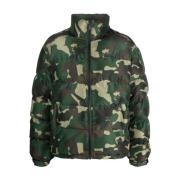 Grøn Camo Puffer Jakke