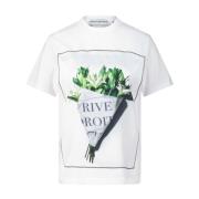 Bomuld T-shirt med Moderne Print