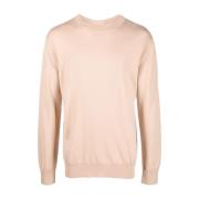 Beige Uld Casual Sweater