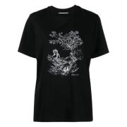 Sort Boxy T-shirt med Toile de Jouy