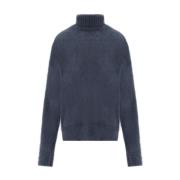 Blå Mohair Turtleneck Jumper