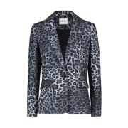 Leopard Print Blazer til kvinder