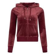 Klassisk Velour Zip Hoodie - Tawny Port