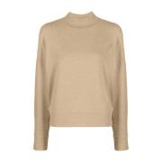 Casual Beige Sweater med Drop Shoulder