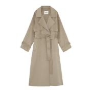 Klassisk uldblandet trenchcoat