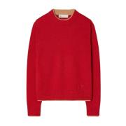 Rød Cashmere Sweater Rund Hals