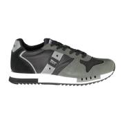 Herre Sporty Sort Sneakers med Kontrastdetaljer