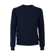 Blå Sweater Basic Crewneck Stil