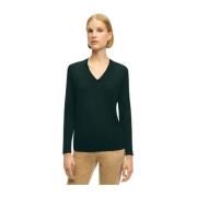 Sort Merino-uld V-hals sweater