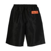 Sorte Afslappede Nylon Shorts