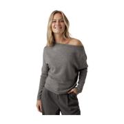 Asymmetrisk Hvid Sweater