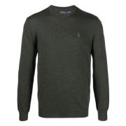 Grøn Uld Langærmet Pullover