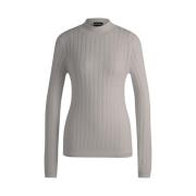 Tekstureret Turtleneck Sweater - Grå