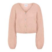 Kort Mohair Cardigan i Fersken