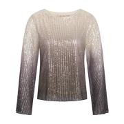 Moderne Pailletbluse Sort