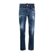 Slim Fit Jeans med Logo Patch