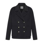 Kashmir Peacoat med Lommer og Metal Knapper