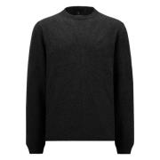 Sort Crew Neck Uld Cashmere Sweater