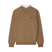 Beige Merino Uld Pullover Sweatshirt